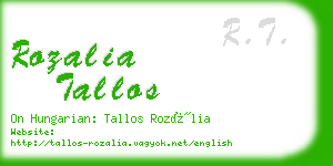 rozalia tallos business card